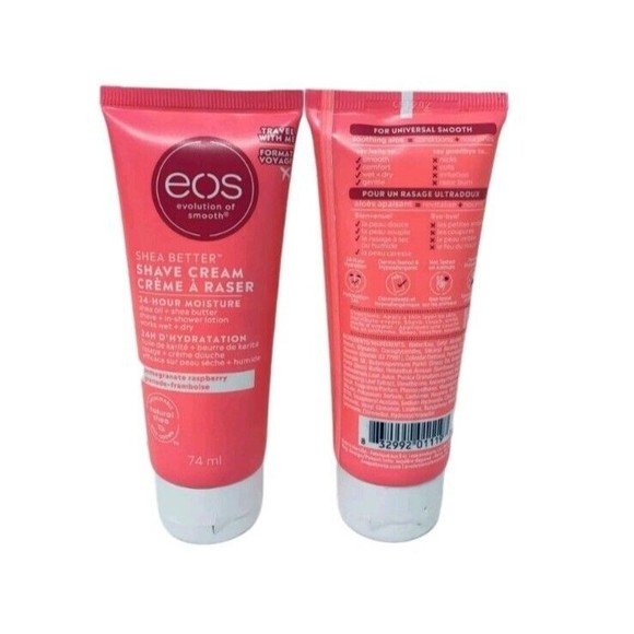 2 EOS  Shave Cream Pomegranate Raspberry Moisture Shea Oil Butter Lotion New - Picture 2 of 5